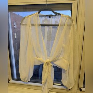 Banana Republic White Knot Blouse